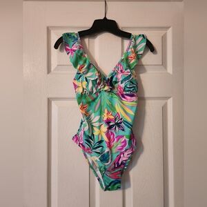 Floral Green One-Piece Swimsuit